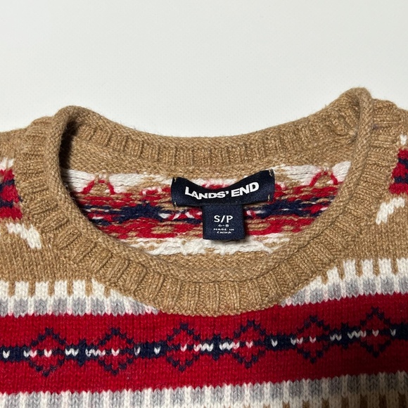 Land's End Fair Isle Nordic Sweater Women's S (6-8) Knit Ski Holiday Cabin - Picture 8 of 16